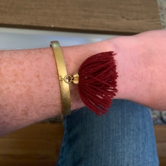 Madewell Jewelry - Madewell deep red gold cuff with fringe bracelet